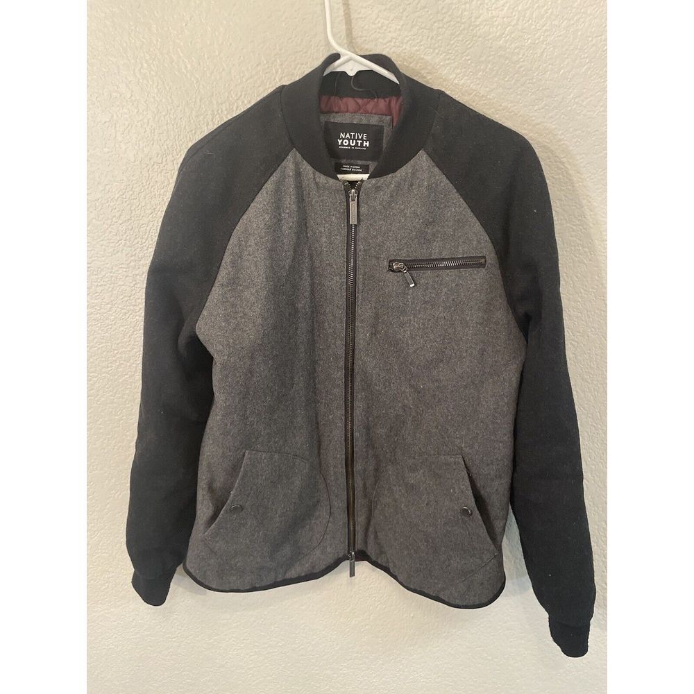 Native Youth Gray Long Sleeve Full‎ Zip Jacket Men's Small